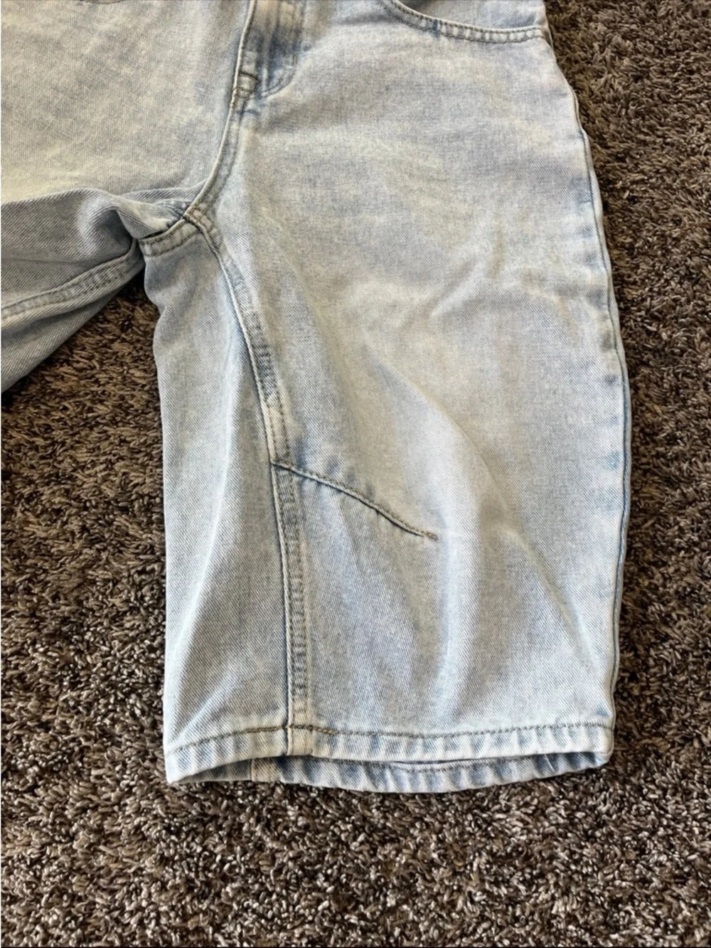 Rise Supply Co. High-Rise Baggy Long Denim Jean Shorts Jorts Light Wash Size 3
